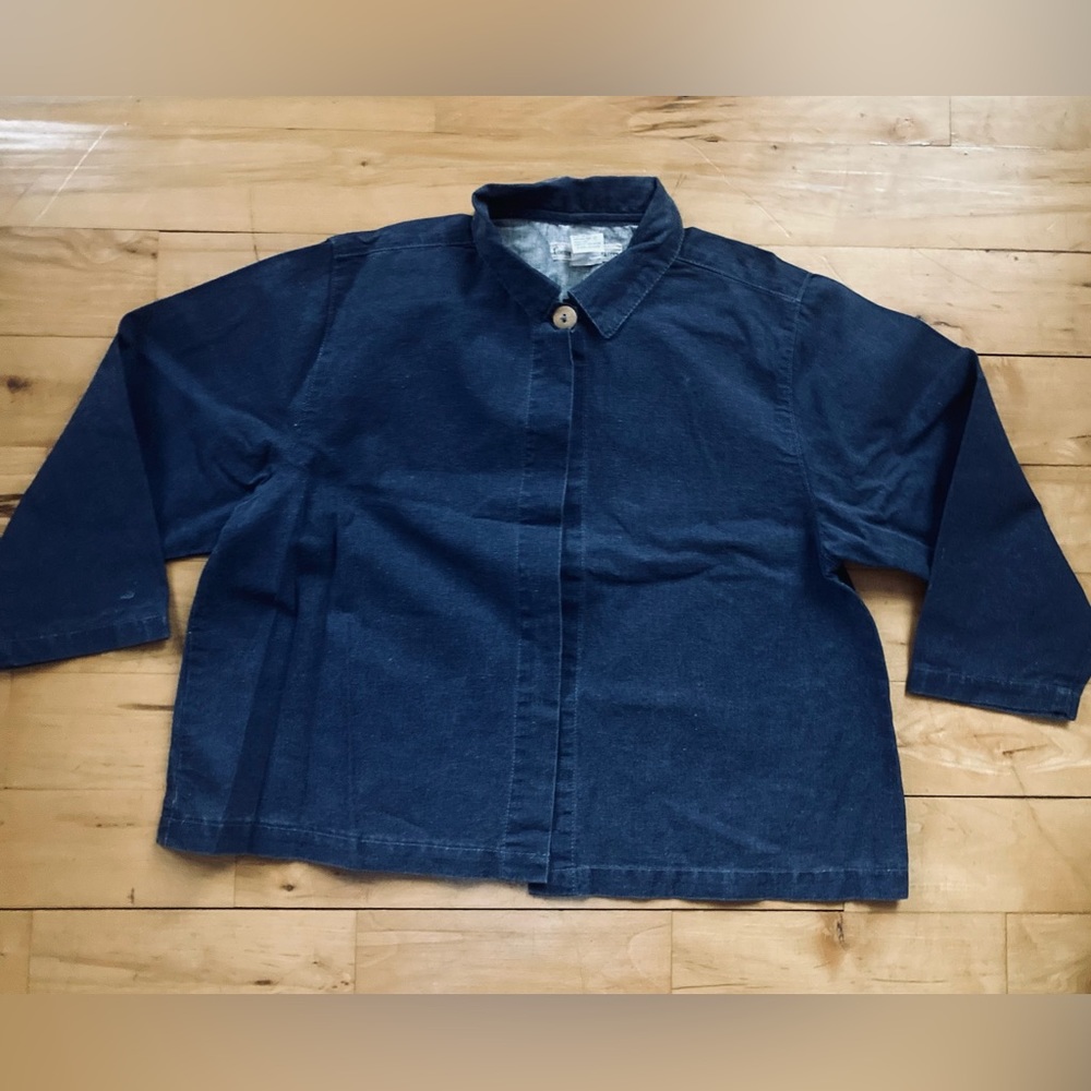 NWOT Designer/France Unisex Kids 100% Cotton Slate Blue Jacket Sz 10
